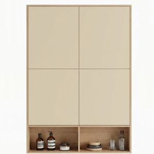 Meuble mural en teck, organisateur de salle de bain flottant, armoire de rangement au-dessus des toilettes - Product Image 1