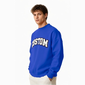 Sweat-shirt à col rond personnalisé pour homme, impression en relief, 100% coton molletonné, logo OEM - Product Image 2