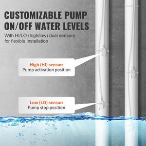 Bomba de sumidero extendida para interiores/exteriores de 16.4 pies con alarma de nivel de líquido dual alto/bajo y sonido de 85dB para tanques sépticos con nivel de agua alto - Product Image 3