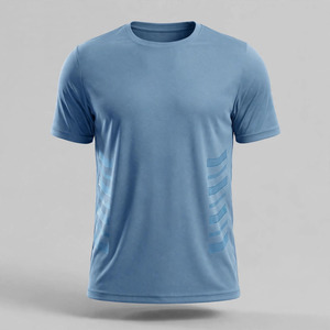 T-shirt pour homme à manches courtes, col en V, couleur unie vert foncé, coupe classique, respirant, léger, en spandex/polyester, teinture unie, été - Product Image 5