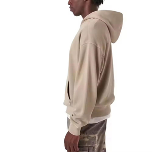 Sudadera con Capucha para Hombre, Corte Regular, Forrada, Color Sólido, Felpa de Algodón 500g, Diseño con Bolsillos, Ropa Casual de Invierno - Product Image 3