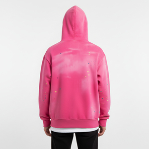 Wholesale Hoodies For <b>Men</b> Heavyweight Cotton Blend Zip Up Sun Faded Boxy Fit Custom Fashion Hoodie Bulk Wholesale - Product Image 5