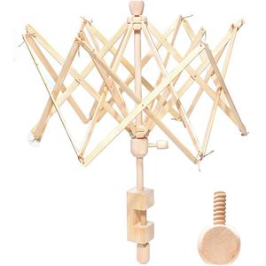 Enrouleur de fil en bois écologique de style parapluie |   Enrouleur de pelotes de laine portable |   Support de bobine haute vitesse pour la laine et les arts textiles - Product Image 1