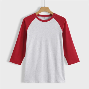 High Quality Crew Neck 3/4 Sleeve <b>Raglan</b> T-Shirt Custom Men Fitness Gym Workout <b>Tops</b> Vintage Plain 100% Cotton Quick Dry - Product Image 1