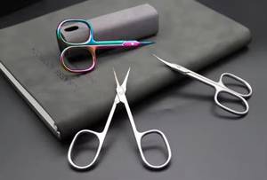 Stainless Steel <b>Cuticle</b> <b>Scissors</b> Curved Blade Sharp Tip Round Handle Beauty Tools for Manicure Adult Use Durable Design - Product Image 3