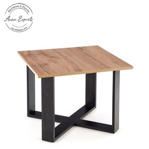 Mesa Central de hierro hecha a mano multiusos, con forma cuadrada, acabado Natural, parte superior de madera utilizada para sala de estar - Product Image 1