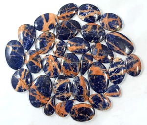 Cabochon de Sodalite Naturelle, Pierre Précieuse en Vrac à Dos Plat pour la Guérison et la Bijouterie - Product Image 4