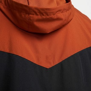 Men's Hooded <b>Windbreaker</b> Jacket Color Blocking Orange <b>Black</b> Sporty Zipper Closure Lightweight Outdoor Running Coat Autumn Wear - Product Image 6
