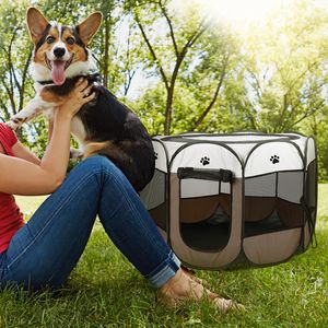 Corral Plegable Portátil para Mascotas, Resistente al Agua, para Uso en Interiores y Exteriores, con Cierre Superior e Inferior Extraíbles para Perros/Gatos - Product Image 3