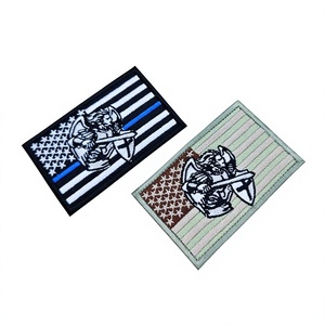 Patch brodé rectangulaire avec drapeau américain et motif de loup pour sacs, patch en tissu à coudre - Product Image 4