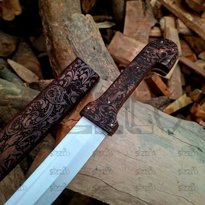 Espada Forjada a Mano con Grabado de Ciervo, Decoración Rústica Medieval para Pared, con Funda de Madera, Arte de Ciervo del Bosque, Hecho a Mano, Coleccionable - Product Image 6