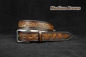 Boucle Western Vintage en Laiton Massif, Sculptée à la Main, Cuir Argentin de Haute Qualité, Ceinture 40MM pour Hommes et Femmes, Longueur Personnalisable - Product Image 5