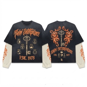 เสื้อเจอร์ซีย์ผ้าคอตตอนผสมพรีเมียม 250 GSM สองชั้น สีดำ-ครีม แต่งแถบสีตัดกัน พิมพ์โลโก้แบบสกรีนตามสั่ง - Product Image 1