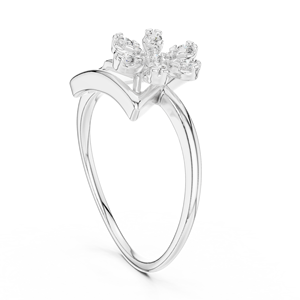 Ensemble de bagues en diamant de laboratoire TRIORA BLOOM en or blanc 18 carats plaqué rhodium, style minimaliste, pour fiançailles, soirée, Saint-Valentin, cadeau glamour, usage quotidien - Product Image 2