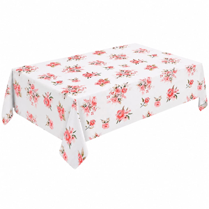 Floral Printed Cotton Tablecloth | Elegant <b>Dining</b> <b>Table</b> <b>Cover</b> for Home Kitchen Party Wedding & Hotel | Washable Decorative <b>Table</b> - Product Image 4
