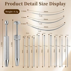 <b>Piercing</b> Taper Ball Grabber Tool for Changing Jewelry Stainless Steel Flat Back Earring Applicator <b>Piercing</b> <b>Kit</b> for EarNose - Product Image 4