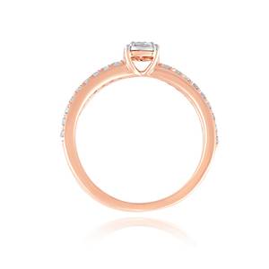 Anillo de compromiso de oro rosa con diamante de corte brillante redondo, diamante cultivado en laboratorio, joyería clásica para mujer - Product Image 3