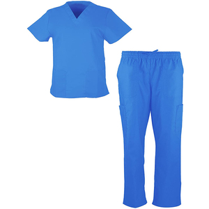 High Quality 4-Way Stretch Spandex Medical <b>Scrubs</b> <b>Set</b> V-Neck Nurse Hospital Uniform for Women & Men Moisture-Wicking Fabric - Product Image 3