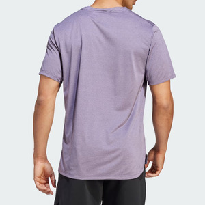 T-shirt à manches courtes pour homme, couleur violette, col rond, coupe classique, tissu jersey à séchage rapide, logo imprimé sur le devant, style décontracté - Product Image 3