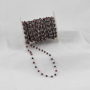 3mm 4mm Natural Red Garnet 925 Sterling <b>Silver</b> <b>Rosary</b> <b>Beads</b> Necklace Wholesale Faceted Rondelle <b>Beads</b> Chain Manufacture - Product Image 1