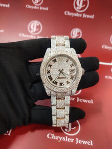 Fully Iced VVS Moissanite Diamond Studded Automatic Mechanical <b>Wrist</b> Watch <b>for</b> <b>Men</b> Stainless Steel Case Waterproof Glass Dial - Product Image 2