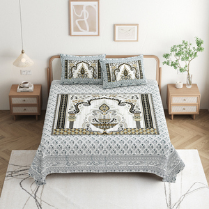 Juego de Ropa de Cama Boho Artesanal de 3 Piezas, con Estampado Floral de Hojas, 100% Algodón, 200 Hilos, Antiácaros, para Todas las Estaciones, Personalizable - Product Image 2