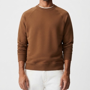 Sweat-shirt en mélange de coton de qualité supérieure avec intérieur brossé doux, texture respirante, style pull à col rond, coupe confortable pour tous les jours - Product Image 1