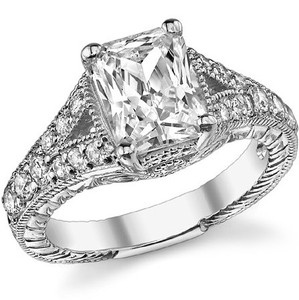 <b>Emerald</b> Cut Moissanite <b>Ring</b> 925 Sterling <b>Silver</b> Gold Plated Luxury Solitaire Engagement Wedding Party Promise Bridal <b>Ring</b> - Product Image 1