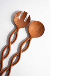Wood <b>Salad</b> <b>Servers</b> Set Solid Hardwood <b>Salad</b> <b>Wooden</b> Spoon for Fruits <b>Salads</b> <b>Server</b> - Product Image 4