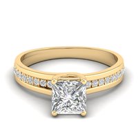 Bagues REYES en argent sterling 925 certifiées GRA, coupe princesse, 1,40 carat, moissanite, or blanc 18 carats, bijoux fins pour femmes