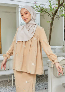 Spring Blouse Skirt <b>Set</b> Elegant Baju Kurung 2023 Wholesale Price Modern SIPO Muslim Fashion <b>Modest</b> Customizable Fabric OEM - Product Image 4