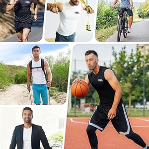 Classic Sleeveless Compression Shirt For <b>Men</b> Quick Dry <b>Stretch</b> Fabric Fitness Training And Gym Wear - Product Image 6