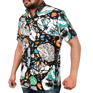 Chemises Hawaïennes Florales Décontractées pour Hommes – Hauts de Plage Boutonnés Anti-Plis Imprimés par Sublimation Respirants Séchage Rapide Écologiques - Product Image 2