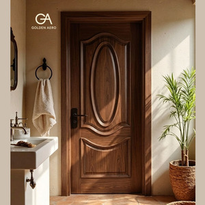 Puerta Interior Tradicional de Madera Maciza con Paneles Tallados y Diseño Arqueado para Habitación Infantil - Product Image 2