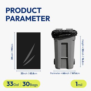 Sacs poubelle noirs de qualité supérieure TH GB-021, 33 gallons, usage intensif, pour hôtels, restaurants, approvisionnement en gros - Product Image 6