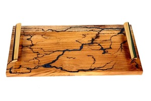 Plateau de service contemporain personnalisé en bois et résine époxy, écologique, pour le petit-déjeuner, par UO INDIA - Product Image 6
