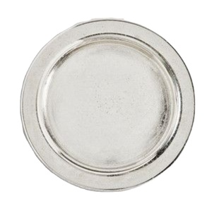 Assiette de service ronde en métal de luxe moderne, plaquée argent, faite à la main, vaisselle et assiettes pour la décoration de table à manger - Product Image 1