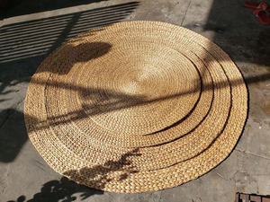 Premium Handmade Woven <b>Cushioned</b> Eco-Friendly Water Hyacinth Round Rug for Home <b>Car</b> Camping & Picnic Flooring From Vietnam - Product Image 2