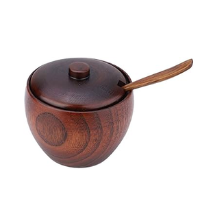Pot à sucre en bois au design moderne, prix de gros, pot à sel et sucre pour la cuisine et la maison, pot pour le petit-déjeuner - Product Image 2
