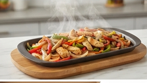 Plat chauffant de style restaurant moderne avec base en bois et plaque de cuisson en fonte pour service à chaud sur table - Product Image 6