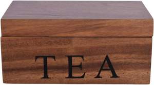 Small ALTAMASH CRAFT Wooden Biodegradable Antique <b>Tea</b> Storage <b>Box</b> Dividers Engraved <b>Tea</b> Label Handmade Square Shape Home - Product Image 4