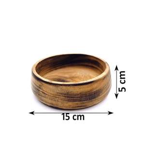 Bol en bois antique de 6 pouces, bols à collation, design exquis, vaisselle pour servir des soupes et des collations, décoration élégante pour la salle à manger, durable - Product Image 2