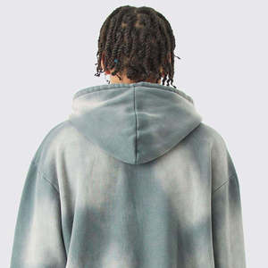 Sudadera con Capucha de Forro Polar con Efecto Degradado Tie-Dye, Manga Larga, Transpirable, Estilo Otoñal, Sudadera con Cremallera Extra Grande para Hombre - Product Image 5
