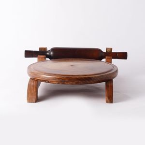Premium Eco-Friendly Wooden Chakla Belan Set Stand Handcrafted <b>Rolling</b> Board <b>Pin</b> Roti Chapati Making Traditional Kitchen Tool - Product Image 5