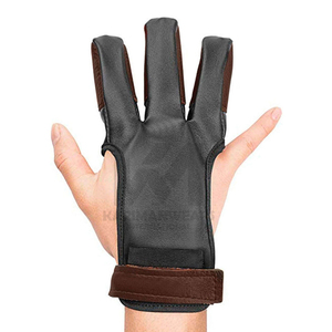 Gants de tir à l'arc en cuir à 3 doigts renforcés, protection pour le tir à l'arc, logo personnalisé, fabrication sous contrat B2B - Product Image 1