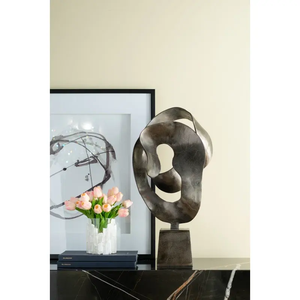 Sculpture en aluminium pour la décoration de la maison, statue d'art moderne, décoration de salon ou de bureau, sculpture polie moderne Everly Quinn. - Product Image 4