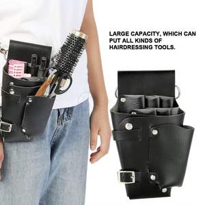 Étui professionnel pour ciseaux de barbier, sacoche de taille pour coiffeur en cuir PU, pochette à ciseaux réutilisable, durable, ceinture réglable, personnalisable OEM - Product Image 4