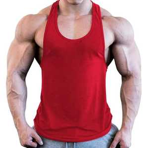 Débardeur de sport personnalisé à logo, coupe ajustée, uni, sans manches, 100% coton, pour hommes, fabriqué au Pakistan. - Product Image 5