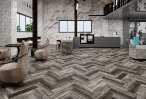 Xương cá <span class=keywords><strong>Chevron</strong></span> sang trọng Vinyl tấm ván Sàn PVC mòn cứng nhắc lõi Interlock SPC bấm vào khóa cho các ứng dụng văn phòng - Product Image 3