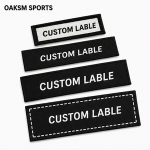 Étiquettes de col de vêtement personnalisées à haute densité, cousues, pliées en bout, fabriquées directement en usine, pour T-shirts - Product Image 3